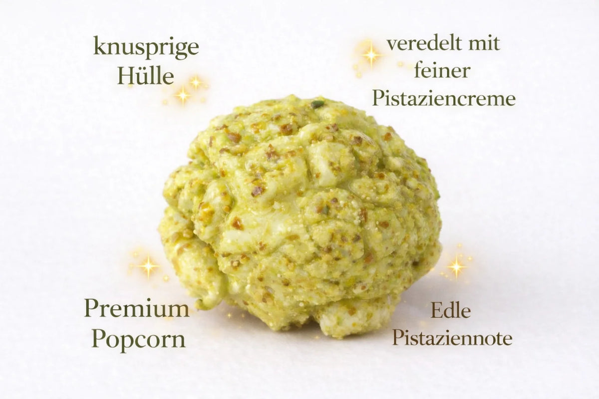 Benji’s POP656 Pistazie Karamell – Premium Mushroom Popcorn